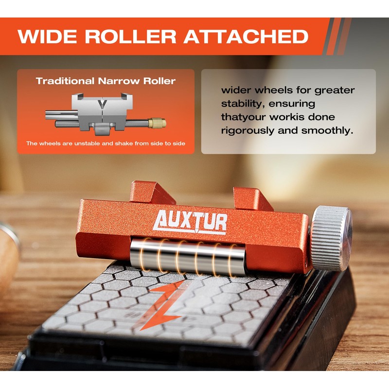 AUXTUR Sharpening Stone with Honing Guide Tool Set for Woodworking,Flattening