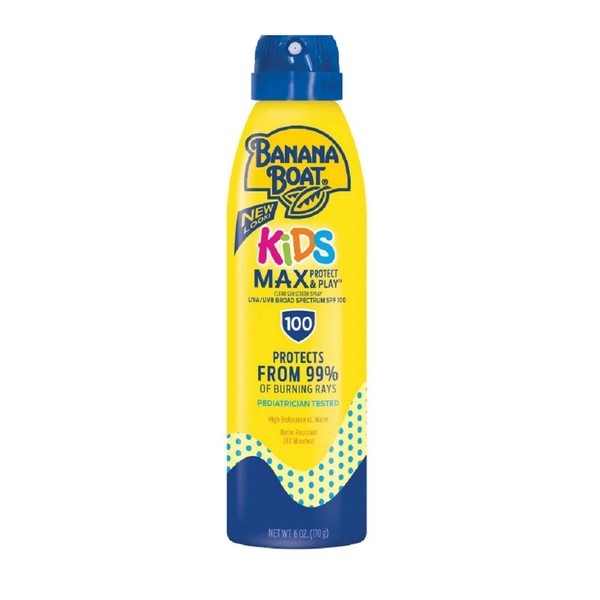 Banana Boat Kids Max Protect and Play Continuous Clear Spray SPF 100 Sunscreen, 6 Ounces (2 Pack)