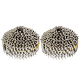 TINVHY 1-3/4 Inch 1200 Count Stainless Siding Nails Ring Shank Small Cap Coil Stud