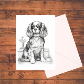 Realistic Dog Coloring Card Kit, 5" x 7" Greeting Card Stationary Set, Easy Adult Coloring A7 Cards with Mailing Envelopes, Greeting Cards, DIY Paper Crafting Kit