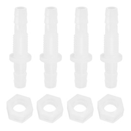 VGOL Plastic Pagoda Connectors Plastic Straight Through Connector Hose Barb Fitting Plastic Straight Inline Connector Plastic Hose Connector Aquarium Accessories Pack of 4