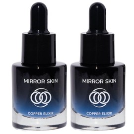 Mirror Skin - Copper Peptides Face Serum - Boost Collagen & Cell Renewal - Firm, Tone & Glow - Shea Butter, Witch Hazel & Apple Stem Cells - Facial Skin Care Products, Beauty & Self Care - (2 Pack)