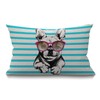 Smooffly Dog Decorative Pillow Cover, French Bulldog Wearing The Sunglasses