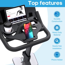 Qsxou Desk Attachment for Peloton Bike (NOT Bike+) Tray Holder for Phone, Cup, Tablet, Ergonomic Platform Tray Accessories for Peloton Spin Bikes