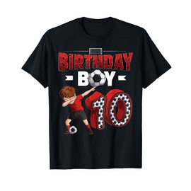 dabbing boy 10 year old Soccer Player 10th birthday party T-Shirt