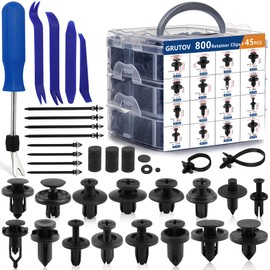 Car Push Retainer Clips Automotive Screws Auto Body 845Pcs Fastener Push Pins Kit Set Panel Bumper Clips with 10 Cable Ties Fastener Remover for GM Ford Toyota Honda Chrysler Acura Blue