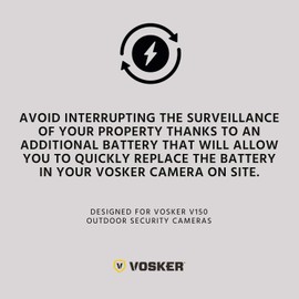 Vosker Extra Rechargeable Lithium Battery Pack for V150 Mobile Security Camera | Long Lasting Lithium Battery Fast Charge 10 000mAh Capacity | (Weather Resistant)