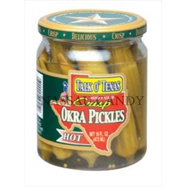 Talk O Texas - Okra Pickle Crisp Hot44; 16 Oz. Pack Of - 12