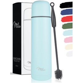 Milu Thermal Flask, Thermal Jug, 1 L, 750 ml, 500 ml, Insulated Stainless Steel Drinking Bottle, 100% Leak-Proof, Double Wall Insulation (Baby Blue, 1000 ml)