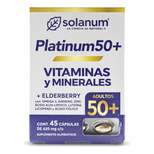 Solanum Platinum 50 Vitaminas Y Minerales 45 Cápsulas Solanum