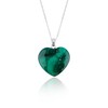 YASHEE Malachite Gemstone Heart Shape Pendant Necklace, Natural Cabochon, Women
