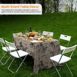 Majestic Giftware Jacquard Tablecloth for Rectangle Tables (THAAQ-54144) | Hawaii - Aqua Elegant Design Dining Table Cover | Decorative Soft & Washable Tablecloth for Home, Kitchen & Dining (54X144)