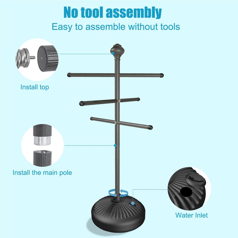 Hestiasko Pool Towel Rack Outdoor, 59" Metal Outdoor Towel Rack