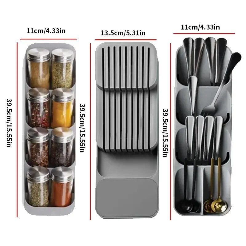 Kitchen Drawer Cutlery Organizer – Flatware Knife Spoon Fork Tray,