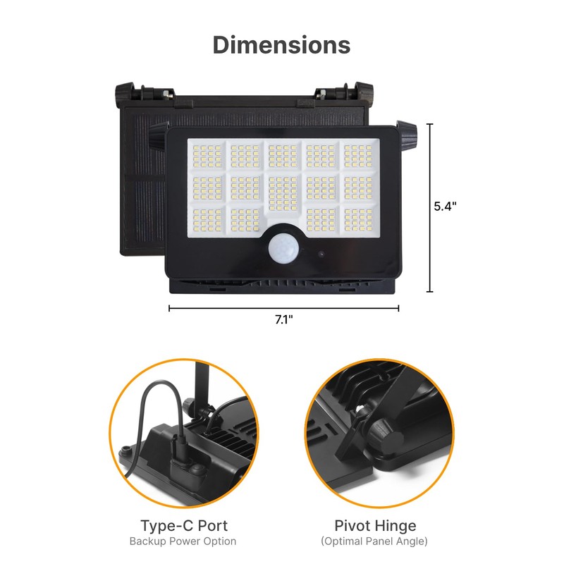 Eontim Solar Flood Light, 232 LEDs Bright Motion Sensor Outdoor