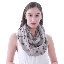 Boxer Dog Print Women's Infinity Scarf Lightweight (Beige)