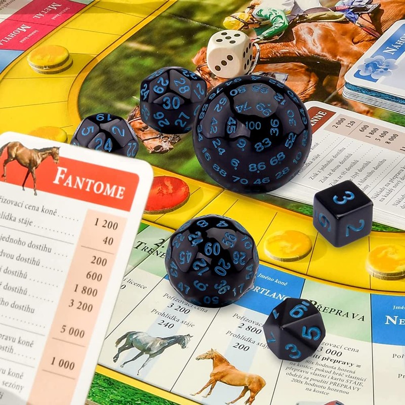 DollaTek 15 Piece Complete Polyhedral Dice Set D3-D100 Role Playing