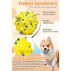 Moonorange Dog Tennis Balls for Aggressive Chewers, Indestructible Durable Bouncy Interactive Toy for Dogs Fetch Game Lightweight Floating Outdoor Training(Yellow+Blue Medium)