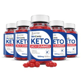 Justified Laboratories (5 Pack) Slim Candy Keto ACV Gummies 1000MG with Pomegranate Juice Beet Root B12 300 Gummys