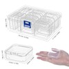 14-Compartment Clear Plastic Jewelry Organizer Box - Small Square Storage