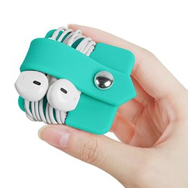 Organizador de auriculares sin enredos - Abrazadera para cables - Plástico - Turquesa