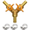 Brass Hose Splitter - 3 Way Shut Off Ball Valve,