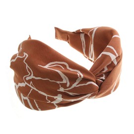 VINGTAINE HK-203 Simple Pattern Cross Turban Style Headband, Casual, Turban Style, Adult Casual, brown (french toast 19-1012tcx), Free Size