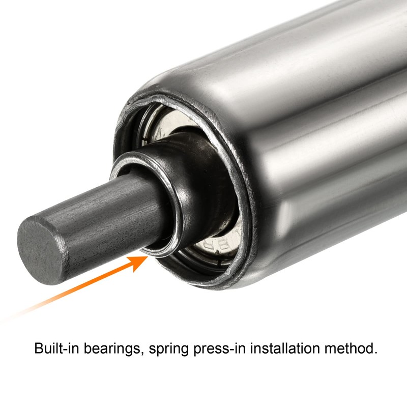 PATIKIL Conveyor Roller 1" Diameter 8" Length, 2 Pack Stainless