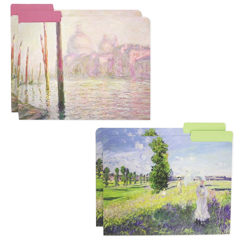Claude Monet File Folders, Decorative with 1/3 Cut Tab, Letter