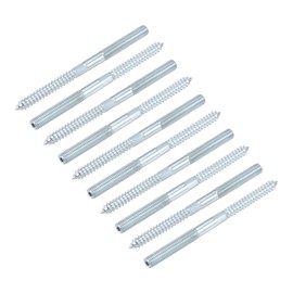 sourcing map Double Ended Screws (M10 Thread 140mm Long) 10pcs, Hanger Bolts Self-Tapping Double Sided Screws - for Home Repairs