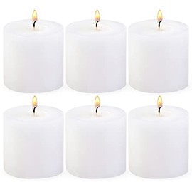 DEYIR 6 Pack 3x3 Inch Pillar Candles, Unscented Column Candles for Home Restaurants Spa Church Weddings, Smokeless Dripless and Clean Burning Emergency Candle - White