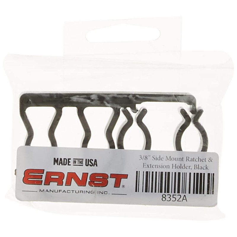ERNST 3/8-Inch Side Mount Ratchet and Extension Holder, Black