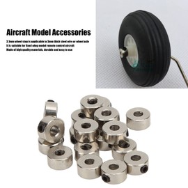 Oumefar 20pcs RC Aeroplane Plane Chassis Wheel Stop Collar 3.1 mm Stainless Steel RC Aeroplane Model Aeroplane Parts for RC Plane Model Aeroplane
