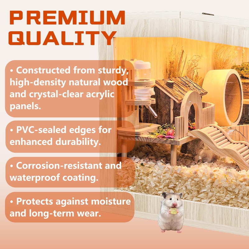 Prolee Hamster Cage Chewproof Wooden 24 Inch Guinea Pig Cages