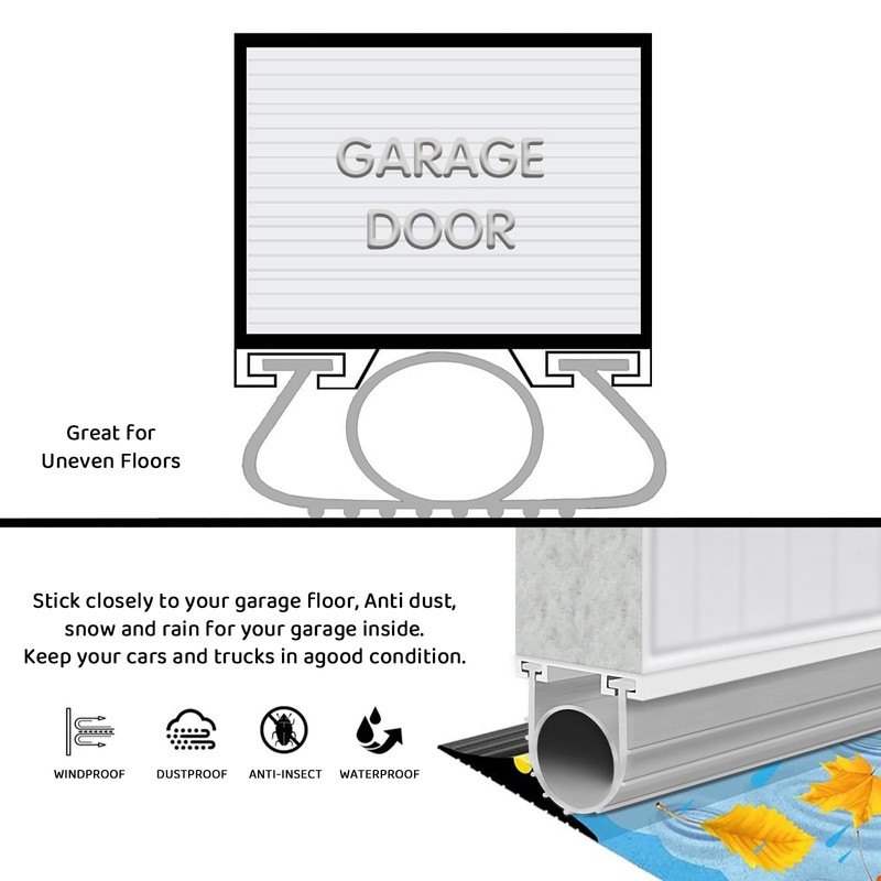 Garage Door Seals Bottom Rubber, 10 FT Heavy-Duty U Shape