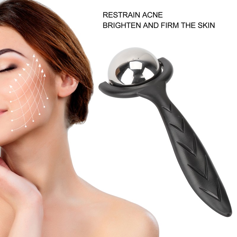 Facial Roller Massage Ball Ergonomic Handle Cold Hot Compression Stainless