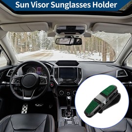 Hihaha Auto-Sonnenblende Sonnenbrillenhalter/Front-Sonnenblende Brillenclip mit Kartenclip für Auto SUV LKW/Robuster Visier-Organizer aus ABS / 1 Stück Grün Faux Diamant