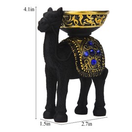 BRABUD TQGJBS651 - Portavelas de resina para el hogar, sala de estar, recámara, estante de mesa, regalo coleccionable, color negro