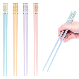 5 Pairs of Chopsticks, Sushi Chopsticks, Chinese Japanese Chopsticks, Non-Slip Fibreglass Korean Asia Chopsticks, Reusable, Dishwasher Safe, Colourful Cherry Blossoms