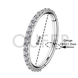 Oufer 16G Stainless Steel Cartilage Earrings, Five Petals, Clear Cubic Zirconia Flower, Tragus, Helix, Cartilage Stud Earrings, Stainless Steel, Steel-18 g-8 mm.