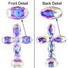 QFkris 7" Crystal Cross Standing, Decorative Glass Crosses for Table