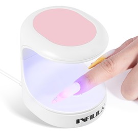 NXJ INFILILA Mini UV Light for Gel Nails, Quick-Dry Mini Nail Lamp 16W, Portable UV Light for Easy and Fast Nails Extension, 180° Opening Design USB Nail Dryer Curing All Gels (Pink)