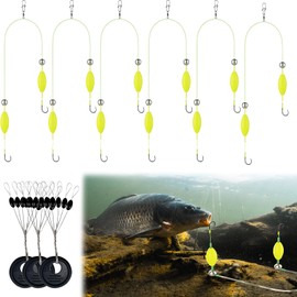 9 pieces reverse bottom rig, double hook reverse bottom rig, double hook fishing accessories, fishing hooks for beginners, suitable for carp, trout and other freshwater fish