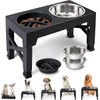 LUKITO 3pcs Comedero Elevado para Perro con 2 Cuencos De