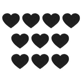 PATIKIL Iron-on Patches, 10 Pack Heart Shaped Sew Embroidered Patches Love Appliques Embellishments for Clothing Jackets Hat Backpack Repairing Decorations, Black