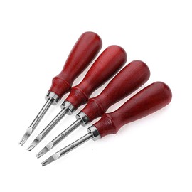 Leather Edge Beveler Skiving Tool Leather Craft Keen Edge Skiver Cutting Tools Set of 4 Including 0.8mm,1.0mm,1.2mm and 1.5mm