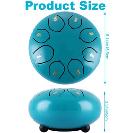 LOLYSIC Rain Drum for Outside, Steel Tongue Drum 8 Notes 6 Inch with 2 Mallets, Rain Drum for Garden, Drum Steel Percussion, Sound Healing Instruments for Musical Education Meditation Accessories