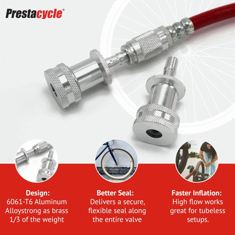 Prestacycle Cycling EZ-Grip Big Presta Head (Urethane), Bike Pump Accessoires