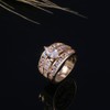 Anillo de compromiso de boda chapado en oro amarillo de