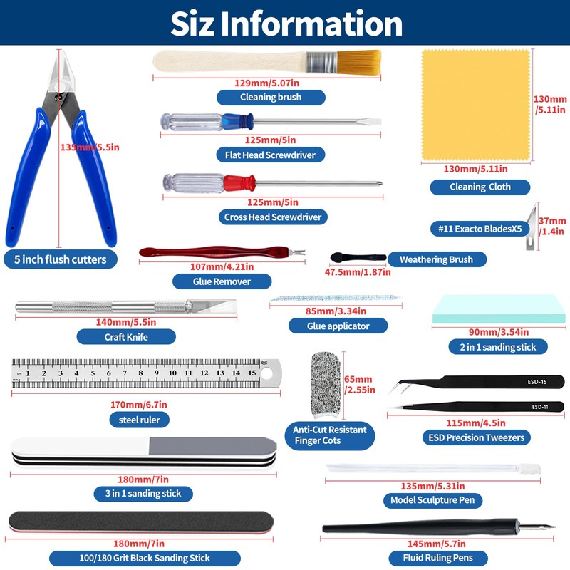 Waltool 25Pcs Basic Model Tools for Beginners, Gundam Modeler Building